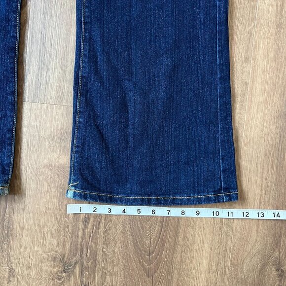 Crest Jeans Dark Wash Gold Embroidered Flap Pocket Jeans Sz 17/18 - Picture 4 of 13